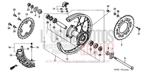 REAR WHEEL CR125R1 de 2001